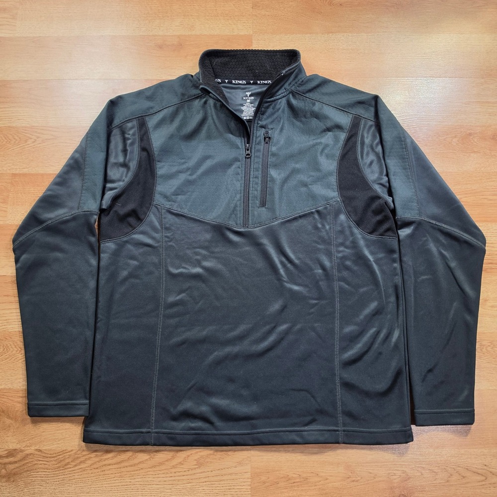King's Camo Quarter Zip Pullover Mens Medium Gray Performance Active Hunting Top